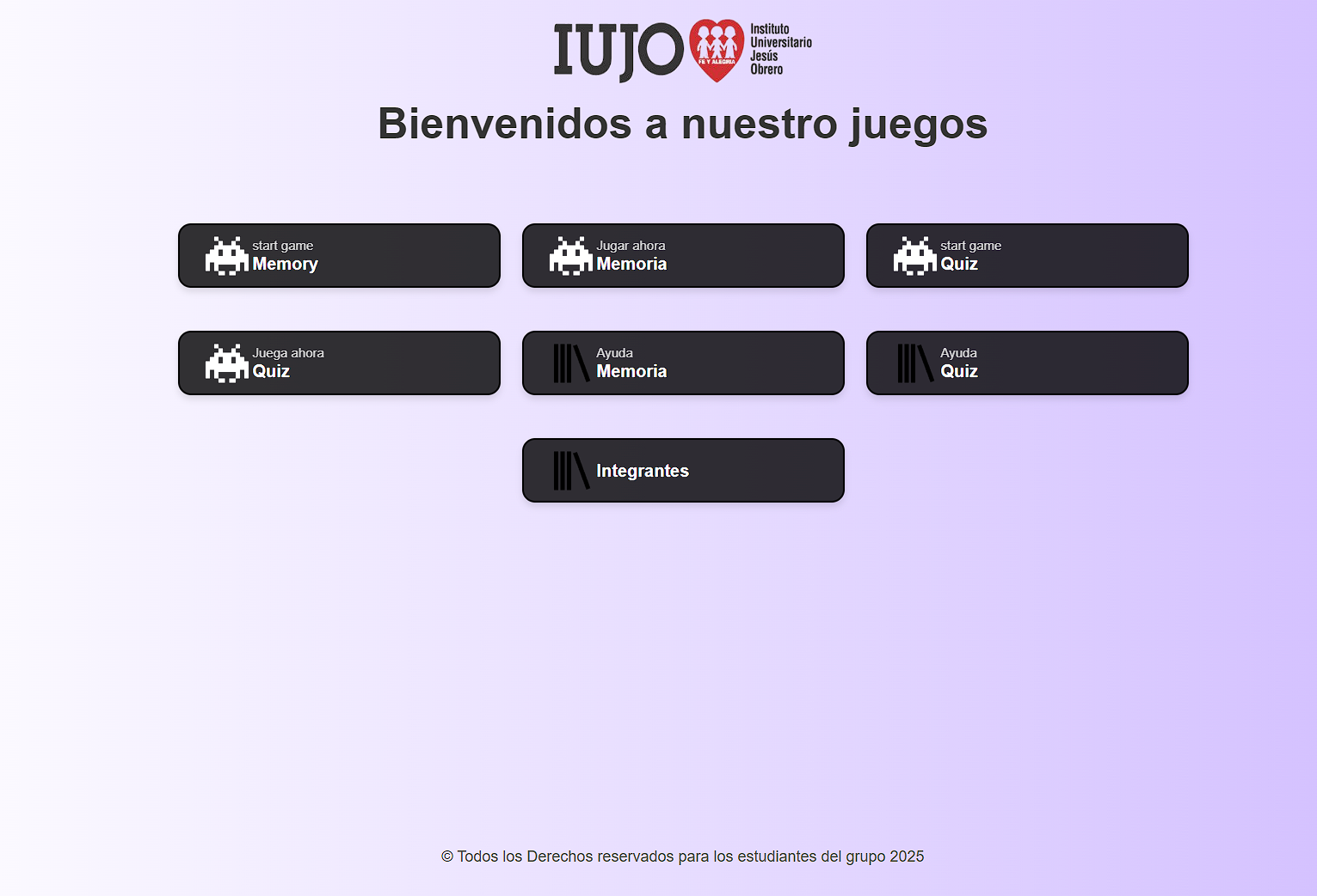 Captura del juego educativo de inglés mostrando interfaz interactiva para aprender vocabulario